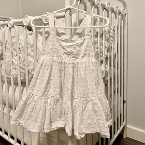 White Polka Dot Tier Dress